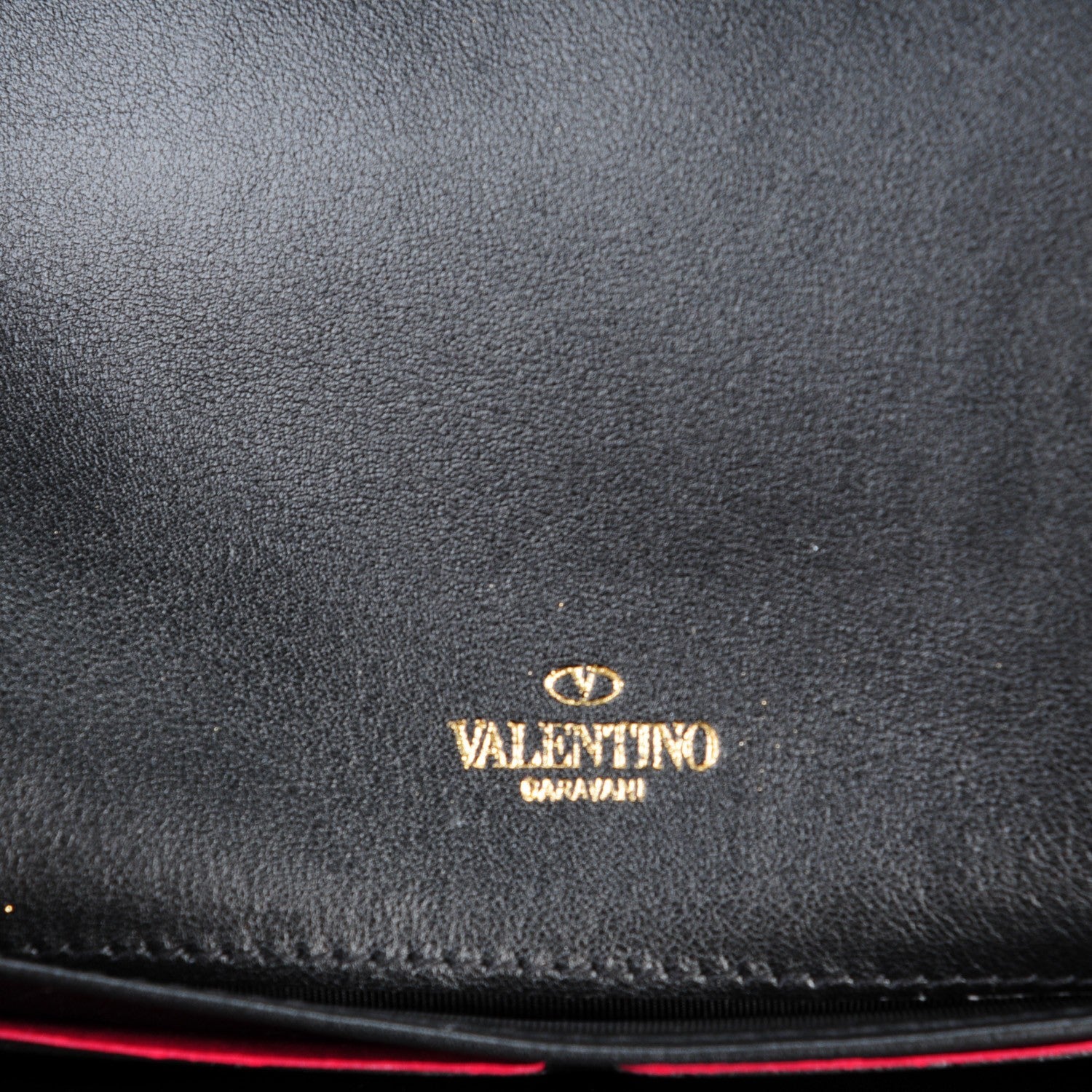 Valentino Garavani Vitello Rockstud Flap Wallet On Chain Ivory Black 7 of 9