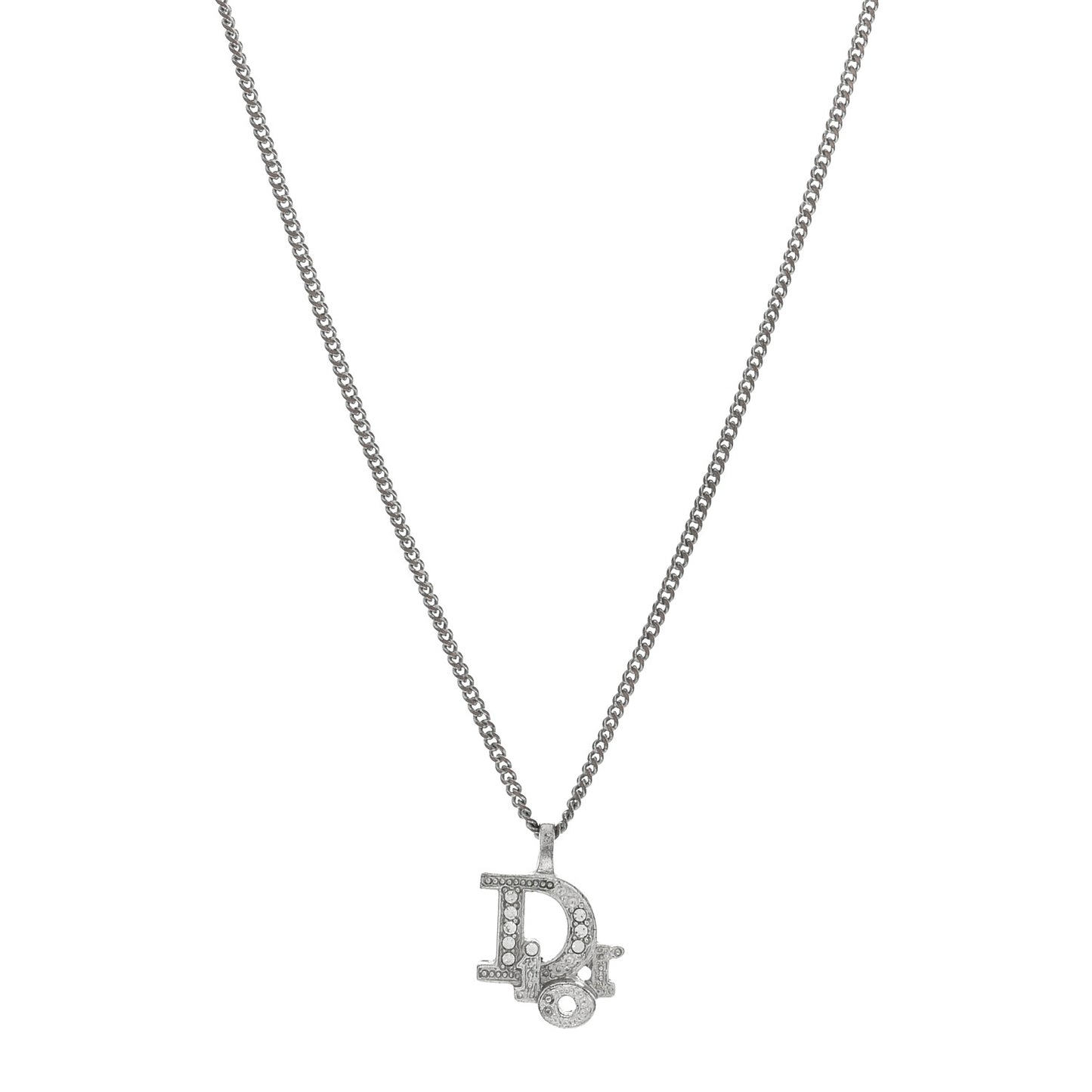 Crystal Logo Necklace Silver