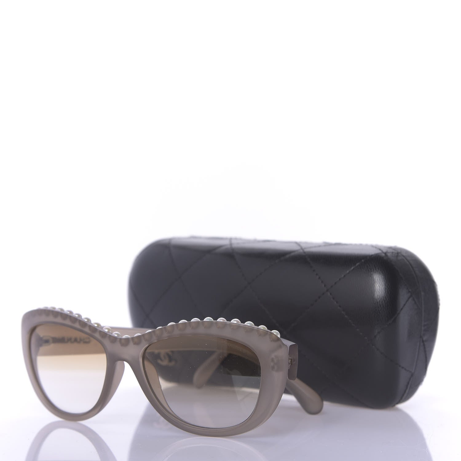 Chanel Freshwater Cultured Pearl Butterfly Sunglasses 6038 H Taupe 7 of 7