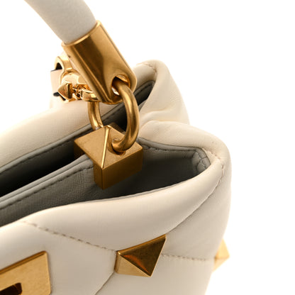 Valentino Garavani Nappa Small Roman Stud The Handle Bag Ivory 12 of 12