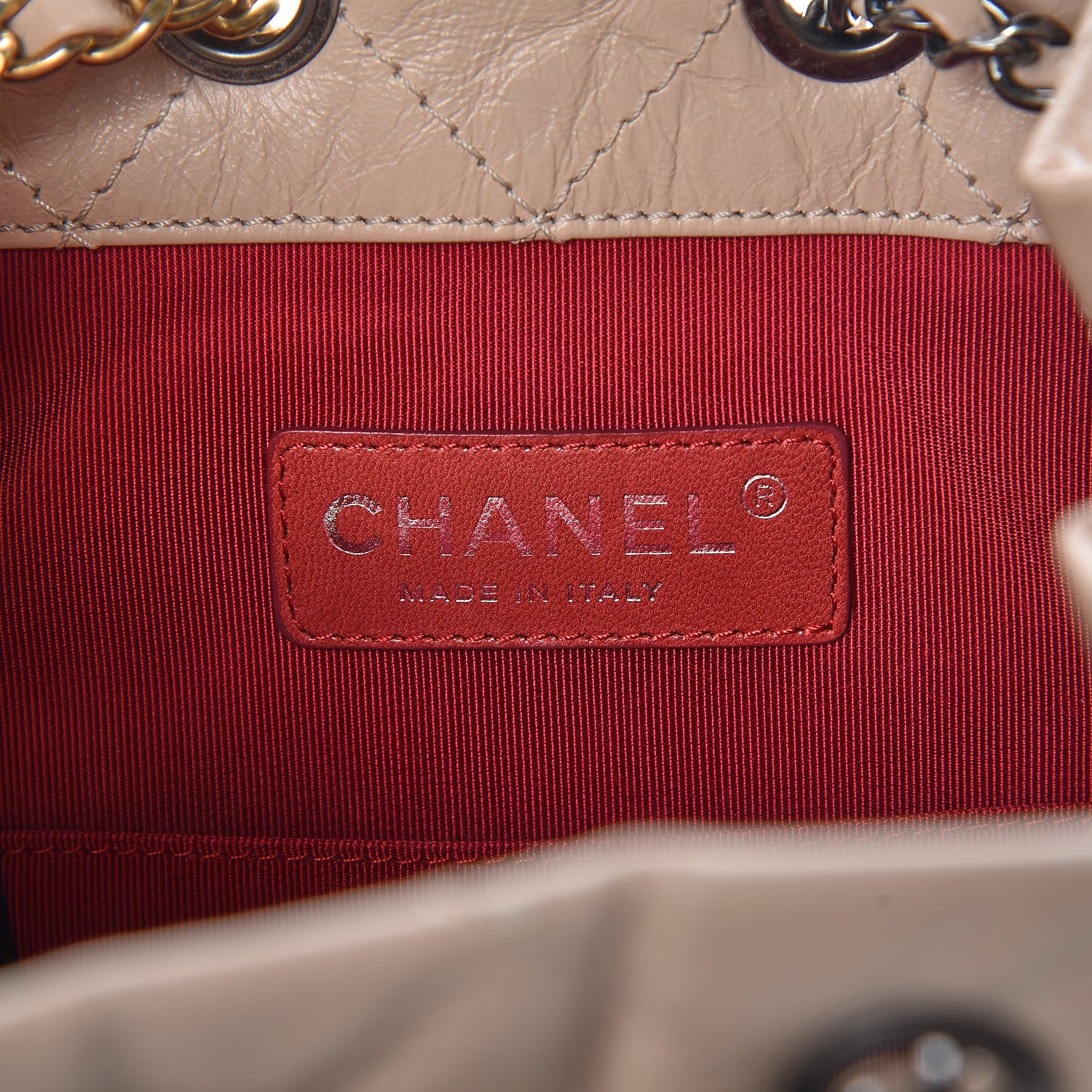 Chanel Aged Calfskin Quilted Small Gabrielle Backpack Beige Black 6 of 8