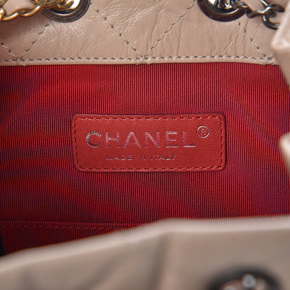 Chanel Aged Calfskin Quilted Small Gabrielle Backpack Beige Black 6 of 8