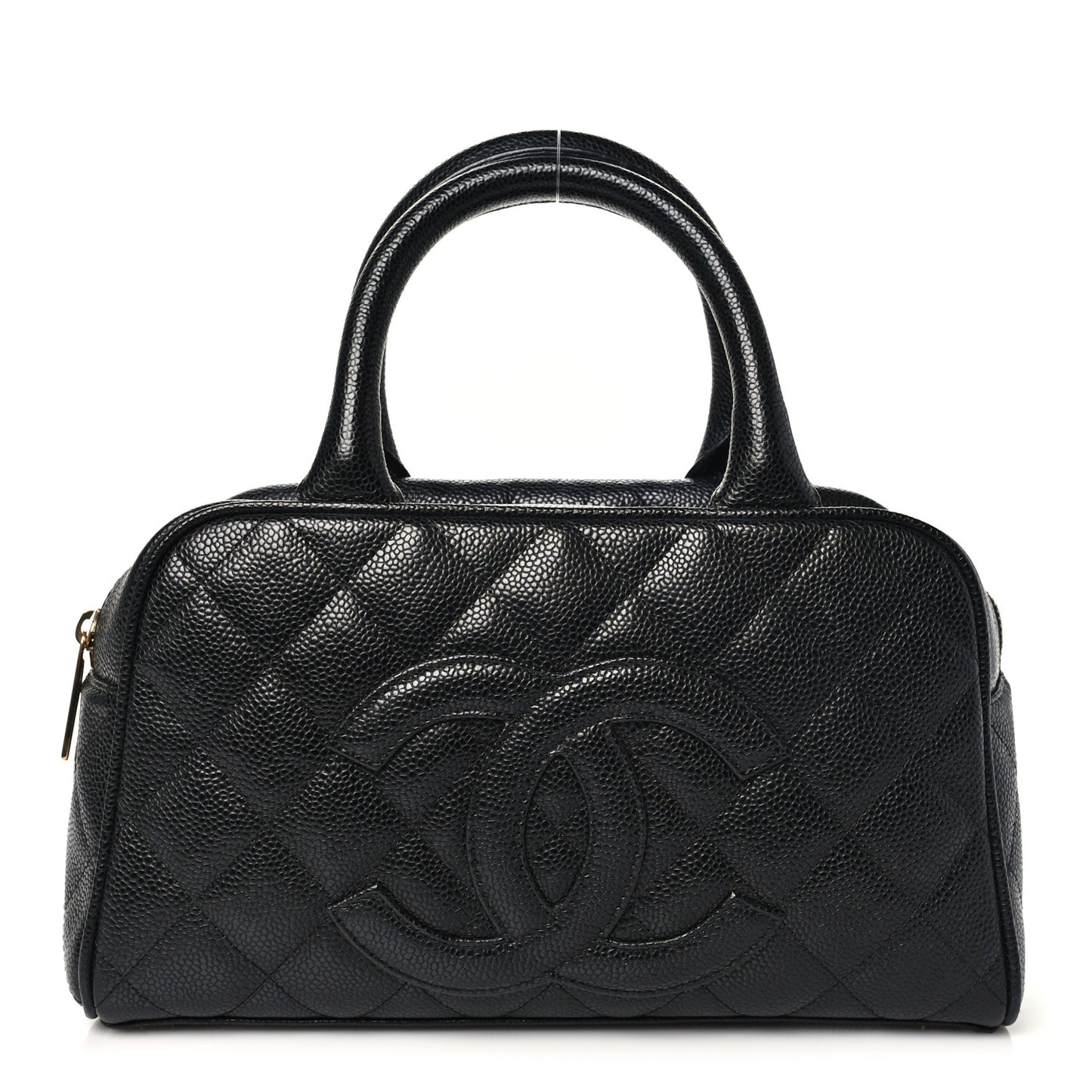 Caviar Quilted Small Bowler Black