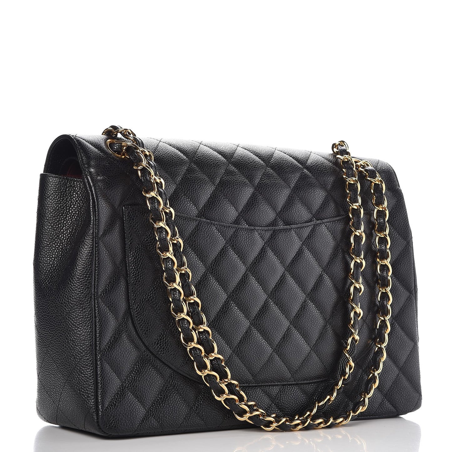 Caviar Quilted Maxi Double Flap Black