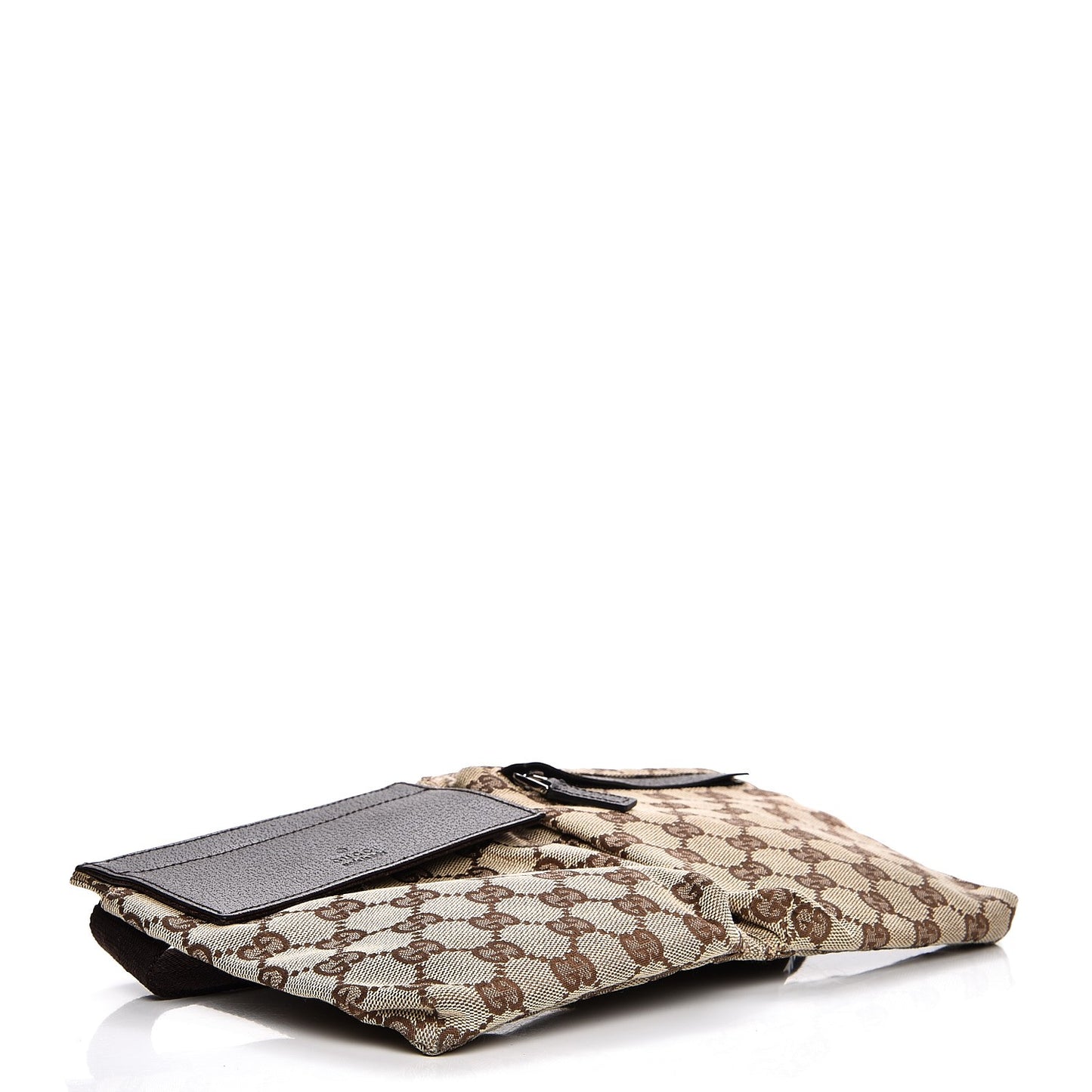 GG Monogram Double Pocket Belt Bag Dark Brown
