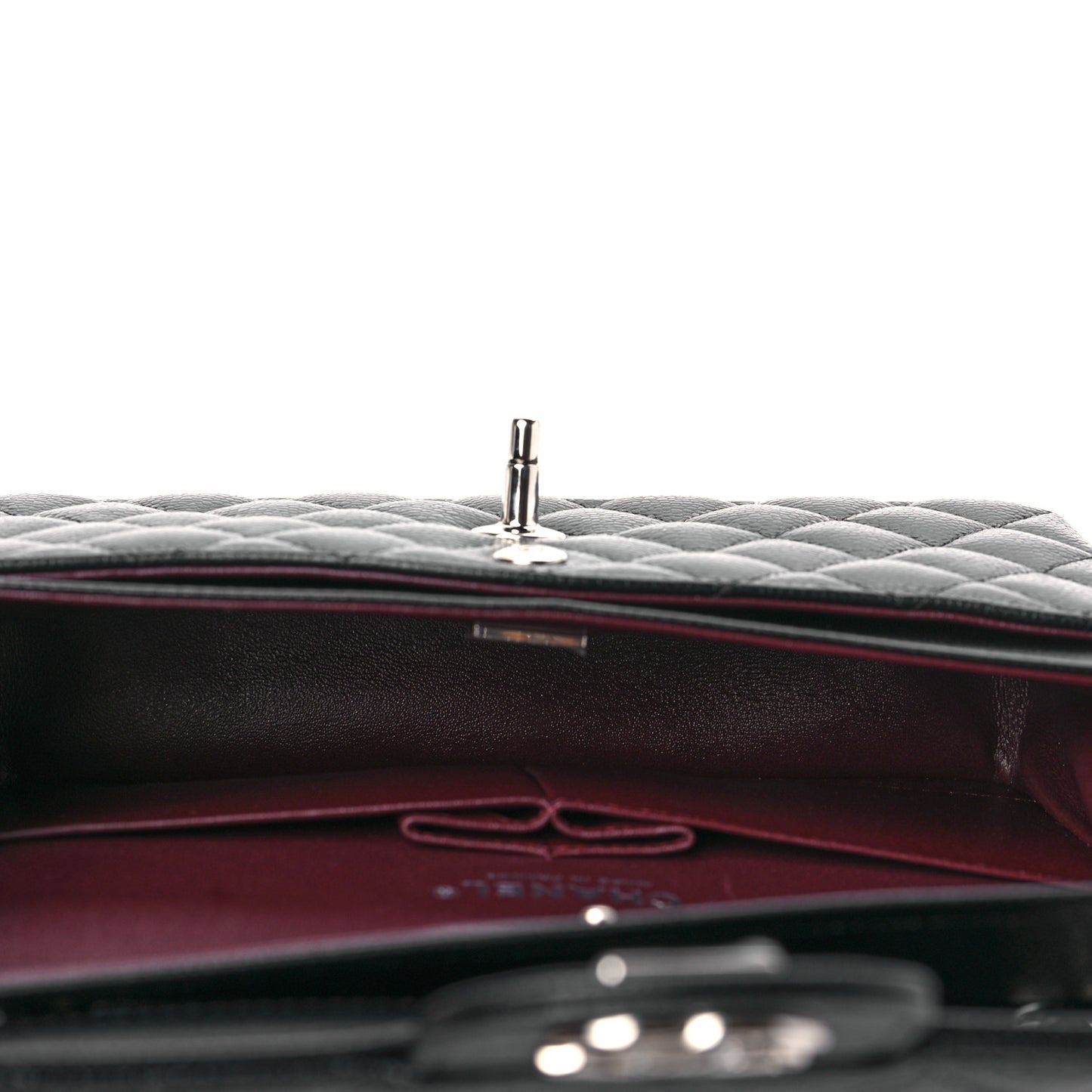 Caviar Quilted Small Double Flap Black