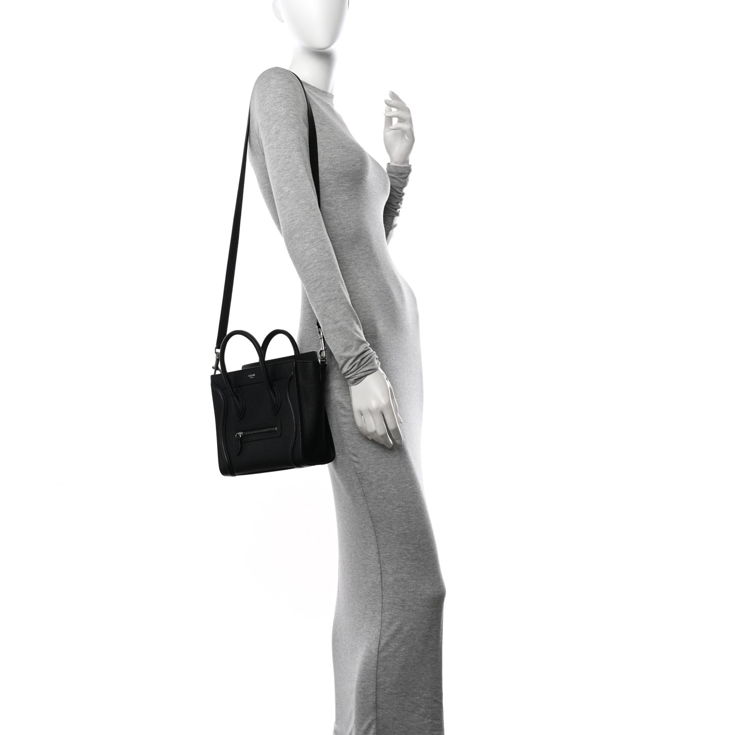 Drummed Calfskin Nano Luggage Black