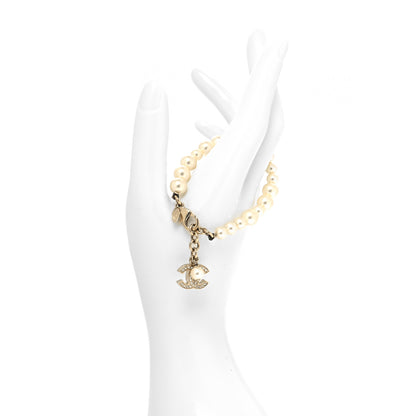Chanel Pearl Crystal CC Bracelet Gold 2 of 5