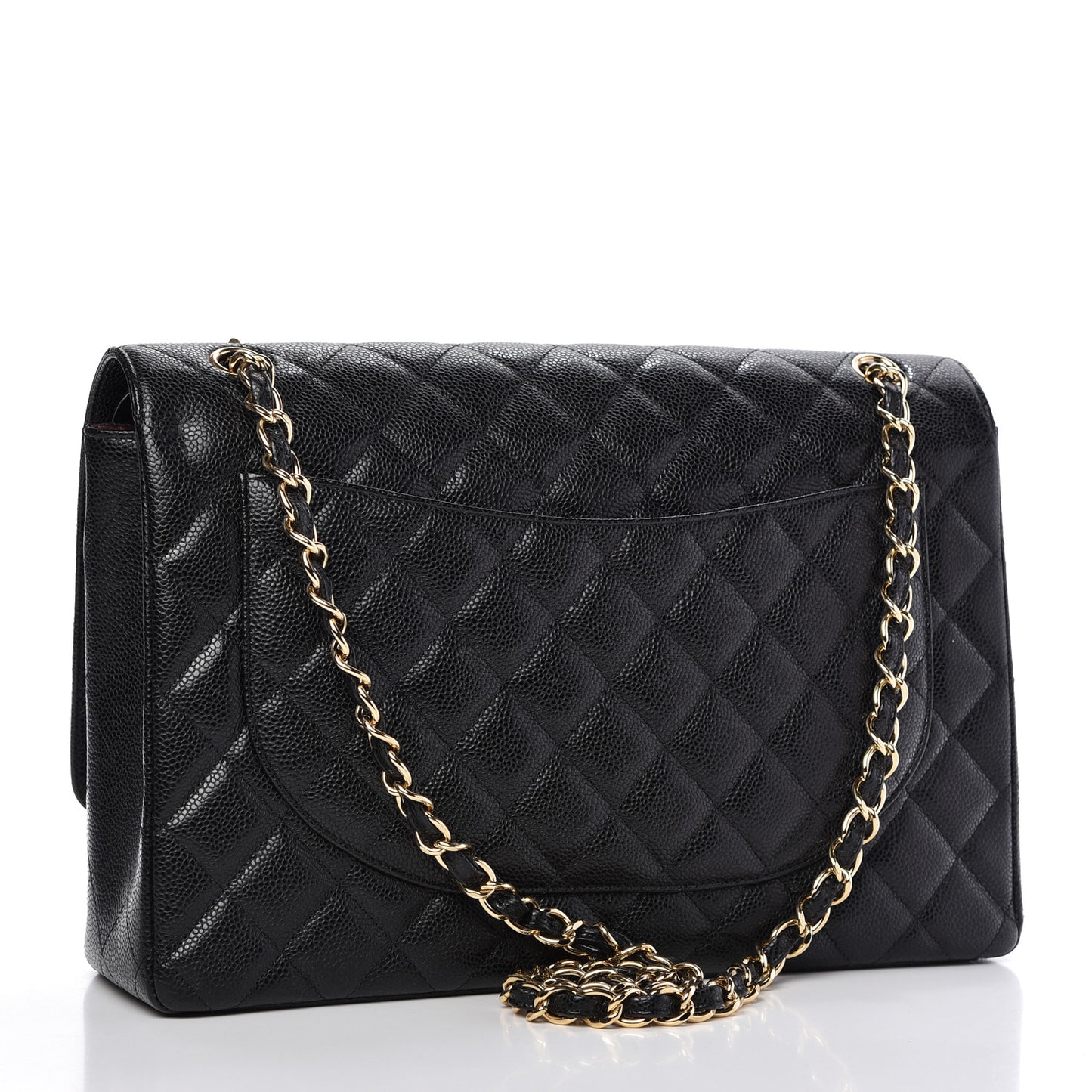 Caviar Quilted Maxi Double Flap Black