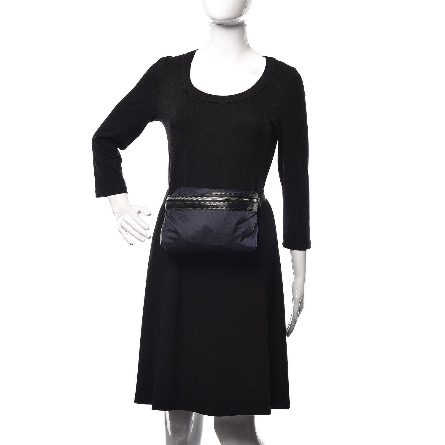 Saint Laurent Nylon City Fold Up Backpack Belt Bag Navy 3 of 15