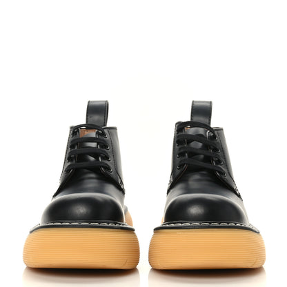 Bottega Veneta Calfskin The Swell Lace Up Ankle Boots 36 Black Natural Rubber 2 of 7