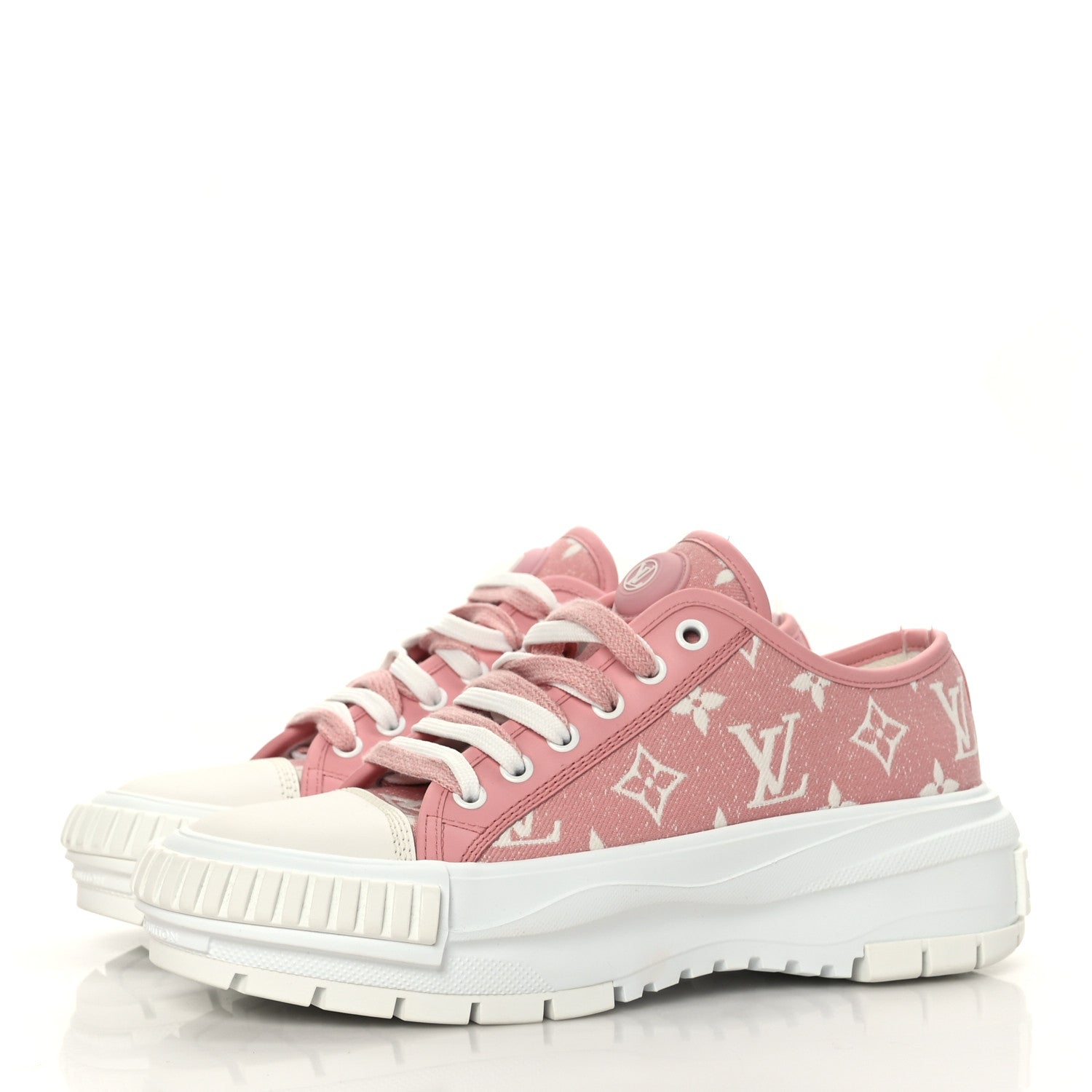 Louis Vuitton Denim Monogram Squad Sneakers 37 Pink 3 of 8