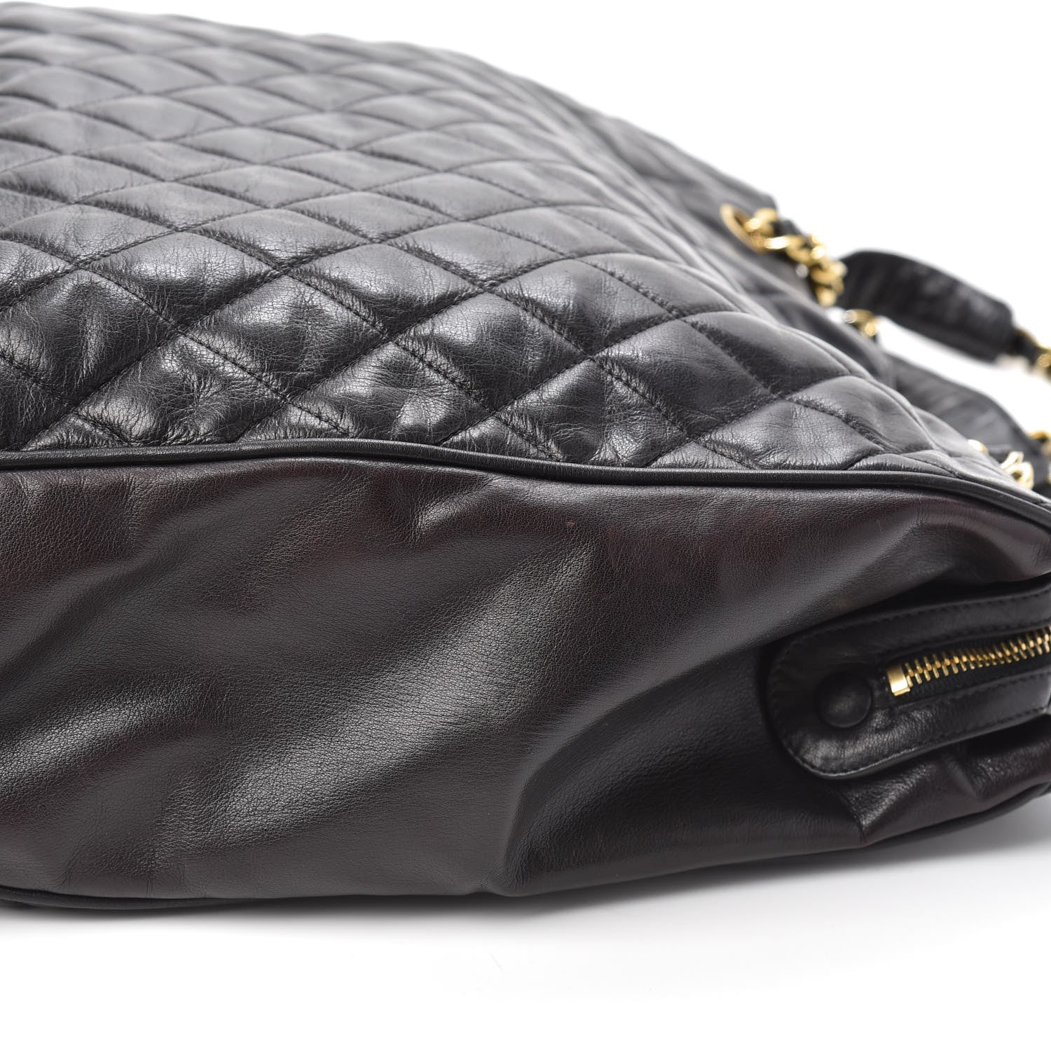Chanel Lambskin Quilted Shopping Tote Black 10 of 10