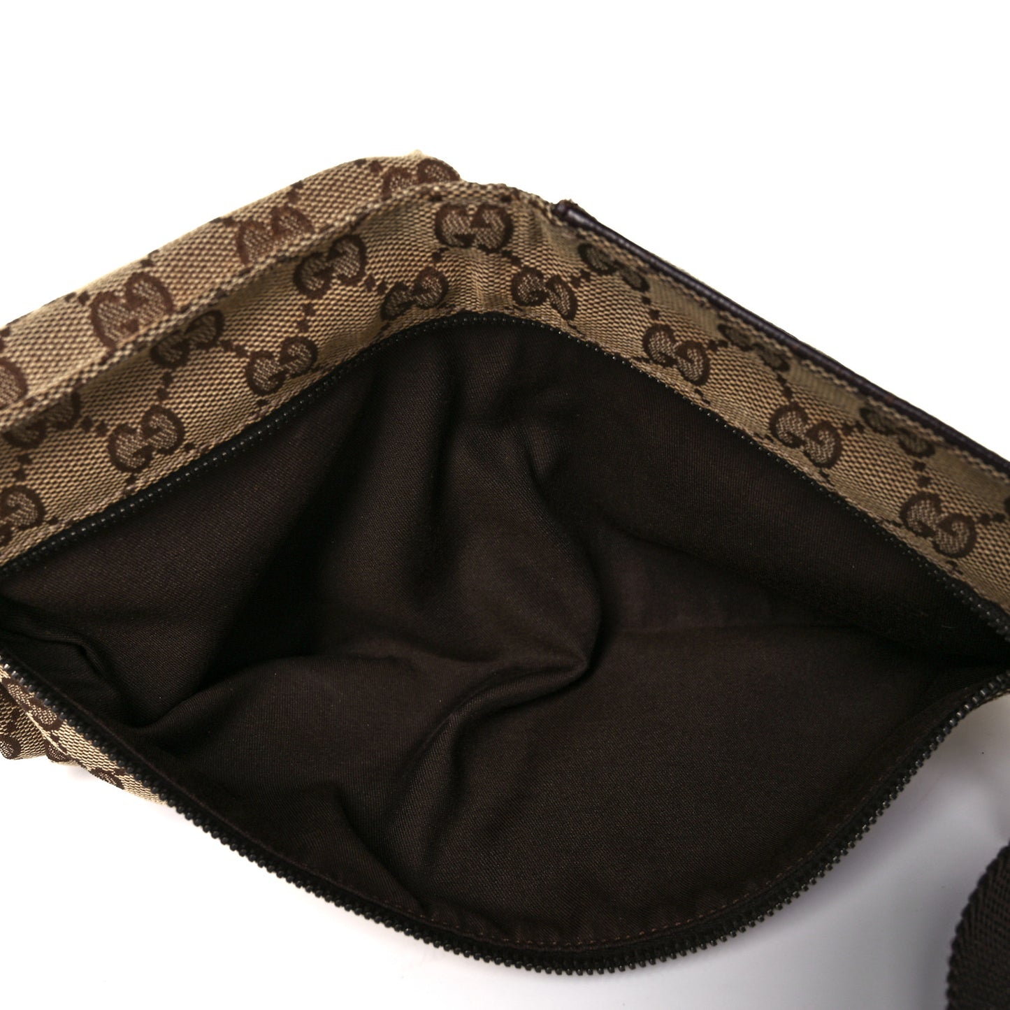 GG Monogram Double Pocket Belt Bag Dark Brown
