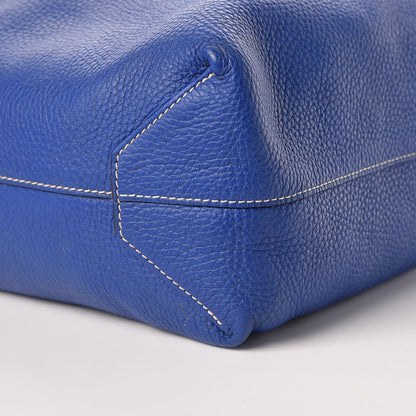 Hermes Taurillon Clemence Double Sens 36 Reversible Tote Graphite Bleu Electrique 20 of 23