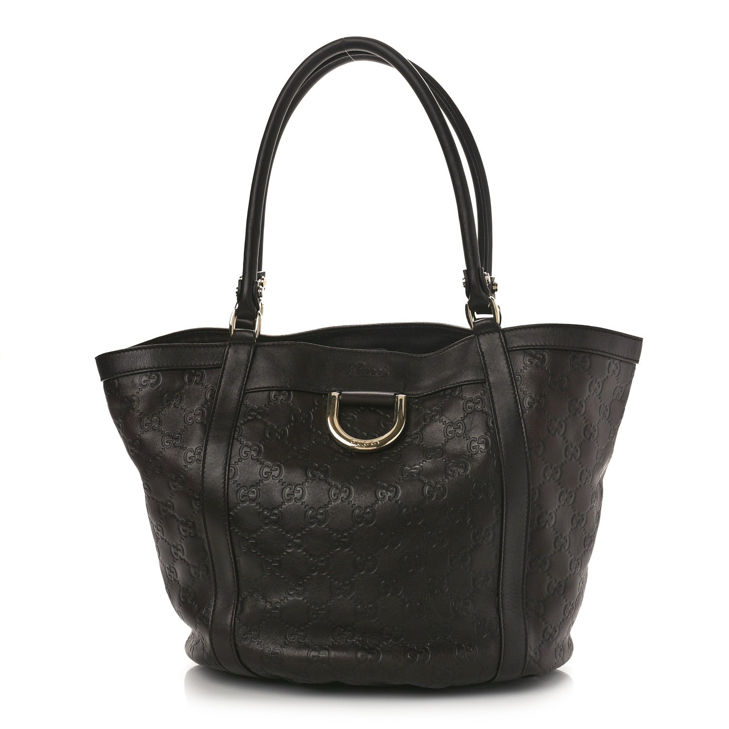 Gucci Guccissima Medium D Gold Tote Dark Brown 1 of 8