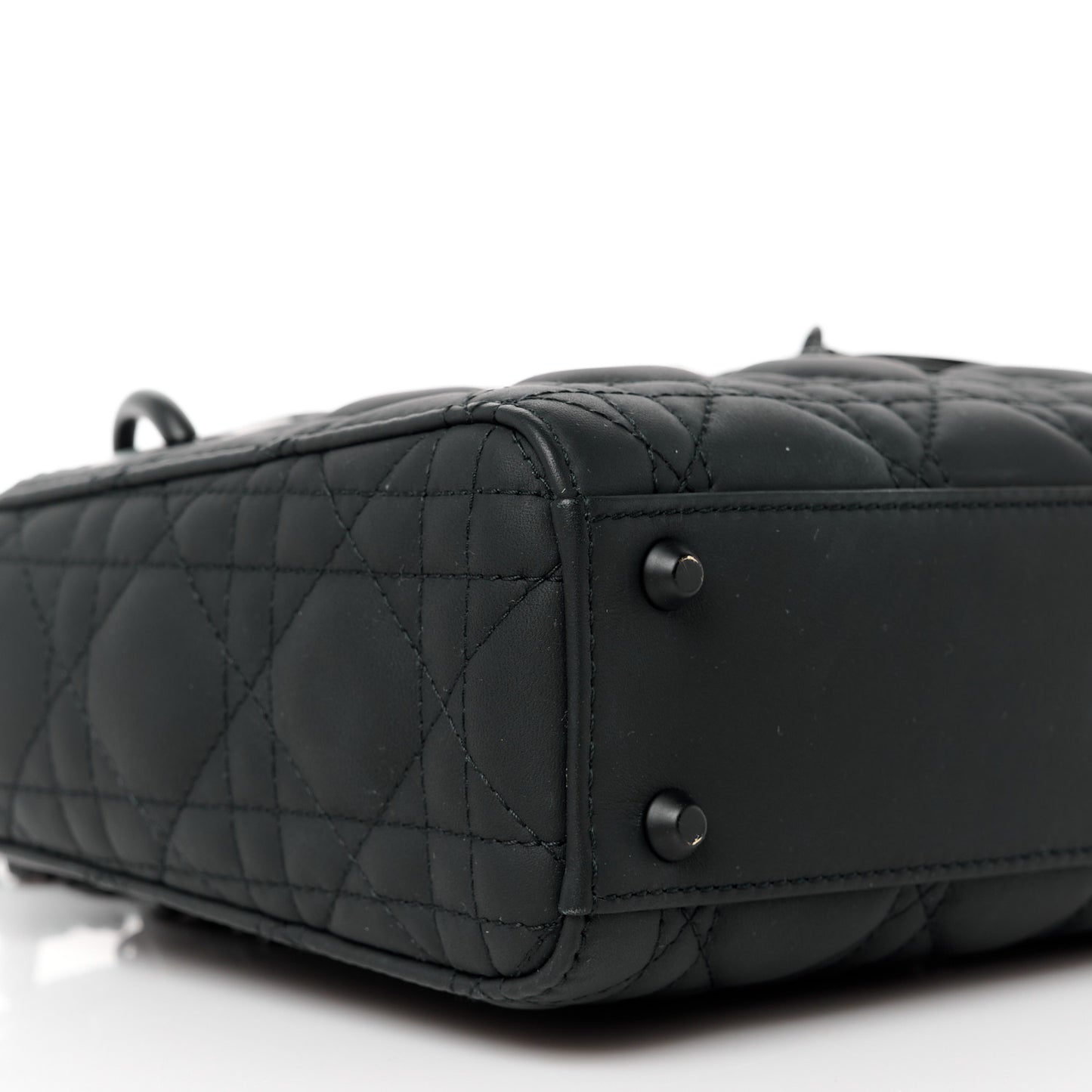 Ultra Matte Calfskin Cannage Mini Lady Dior Black