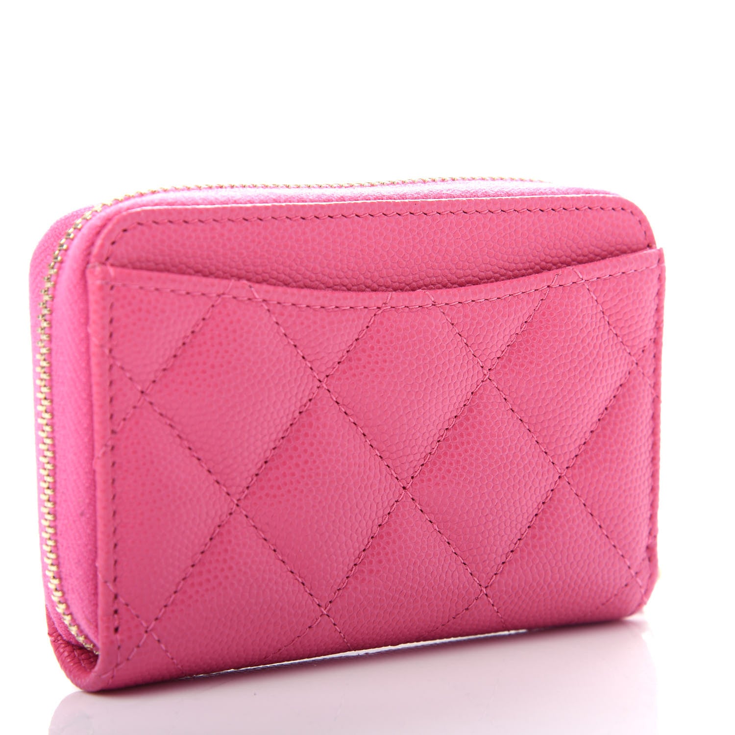 Chanel Caviar Quilted Zip Coin Purse Pink 3 of 7