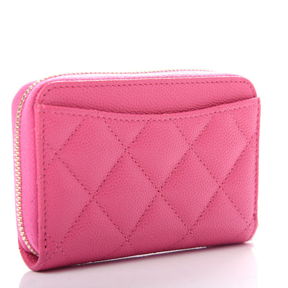 Chanel Caviar Quilted Zip Coin Purse Pink 3 of 7