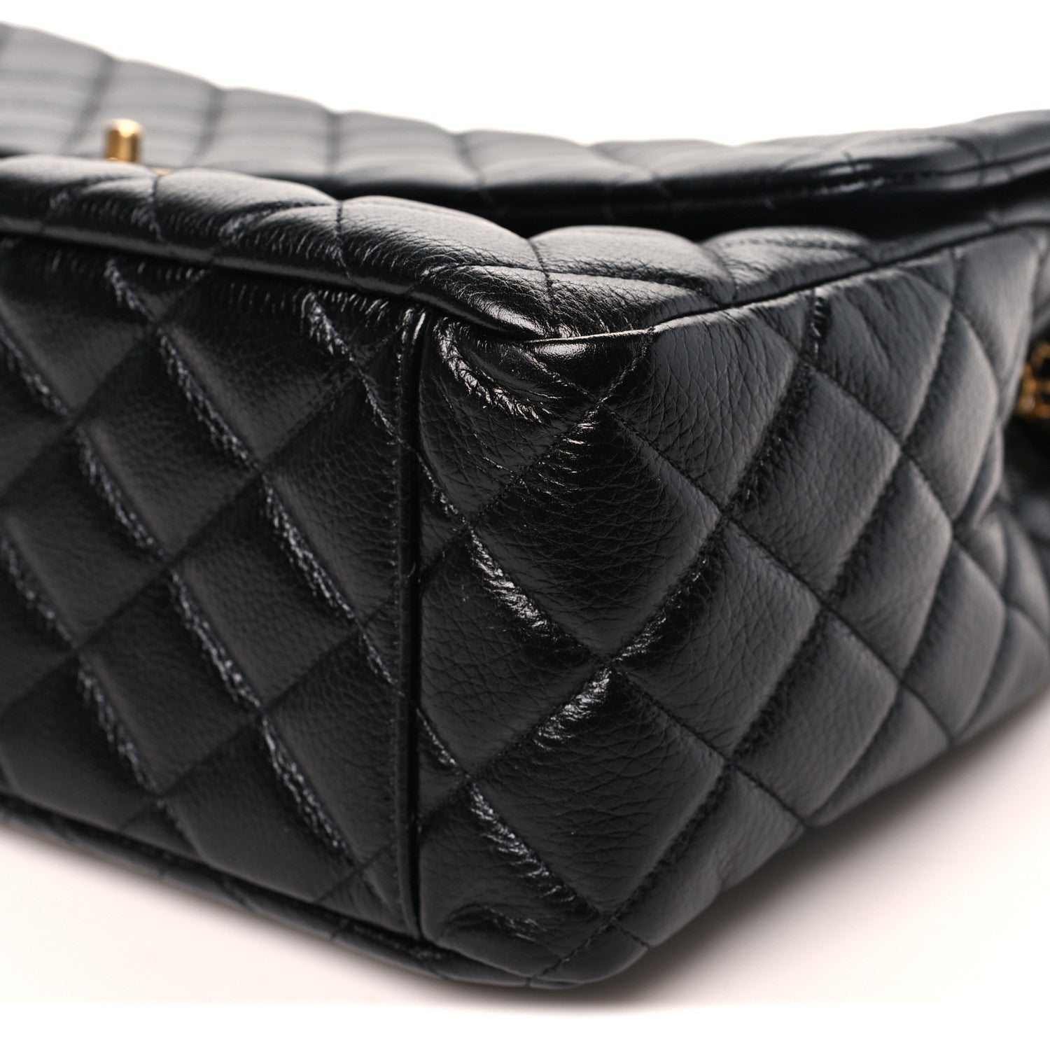 Chanel Grained Calfskin Quilted XXL Travel Flap Bag Black 9 of 10