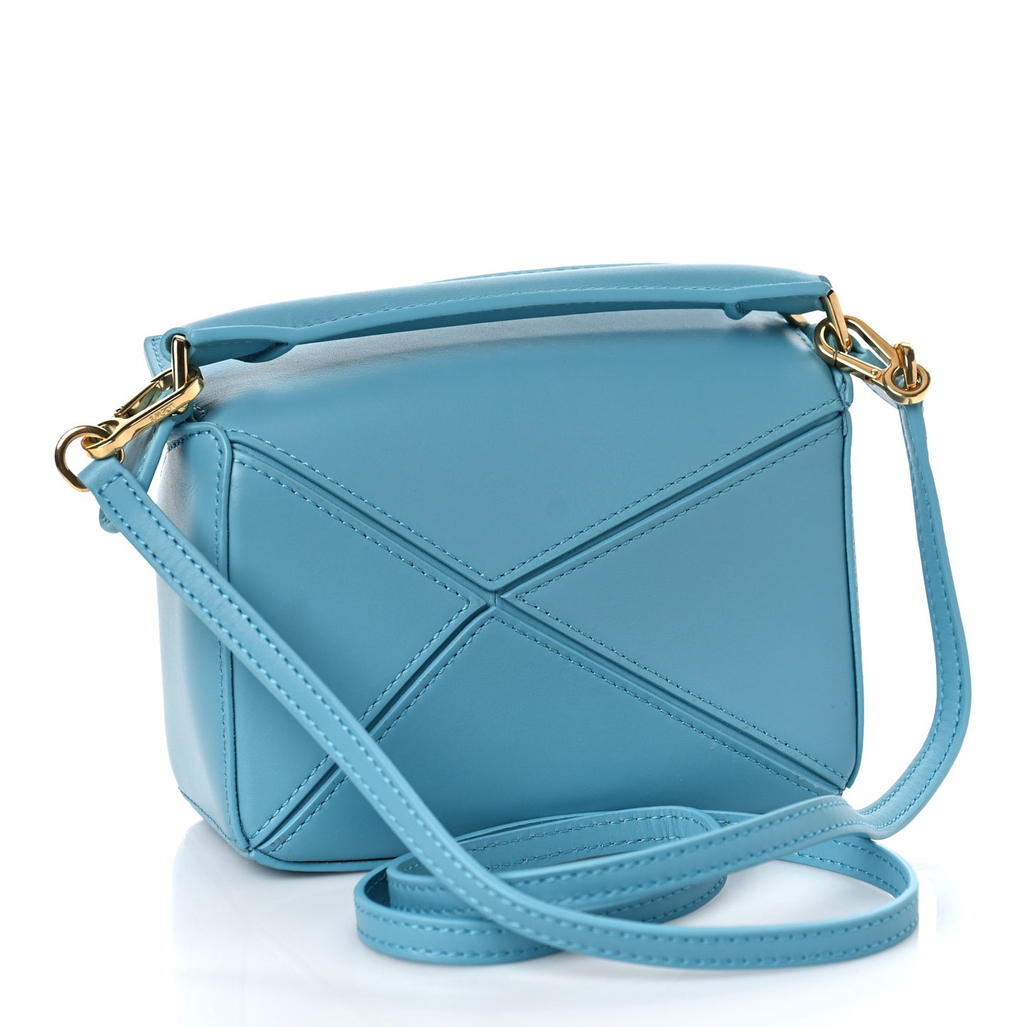 X HOWLS MOVING CASTLE Satin Calfskin Mini Heen Puzzle Bag Light Blue