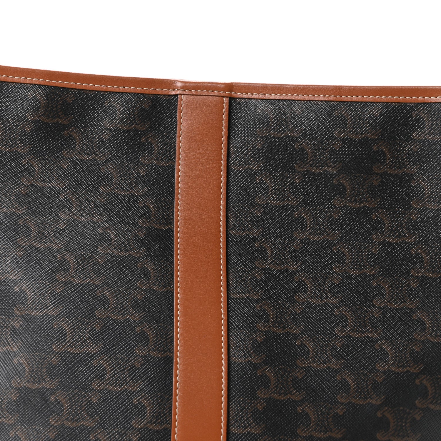 Celine Triomphe Canvas Calfskin Medium Bucket Bag Tan 8 of 10