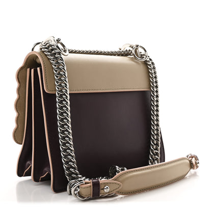 Fendi Vitello Liberty Scalloped Studded Pearl Small Kan I Shoulder Bag Black Cherry Amido 3 of 13