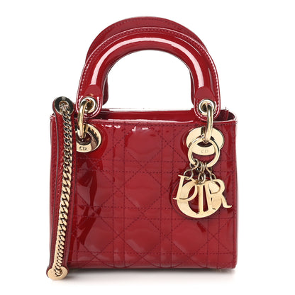 Christian Dior Patent Cannage Mini Lady Dior Red 1 of 10