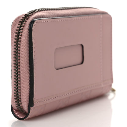 Gucci Guccissima Signature Crystal Cat Zip Around Card Case Light Candy Pink 3 of 7