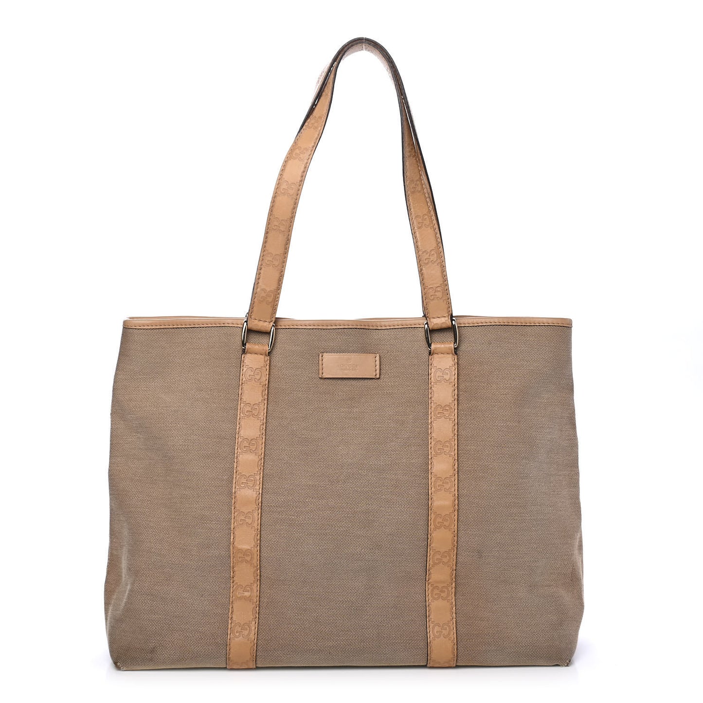 Guccissima Trim Canvas Large Tote Brown