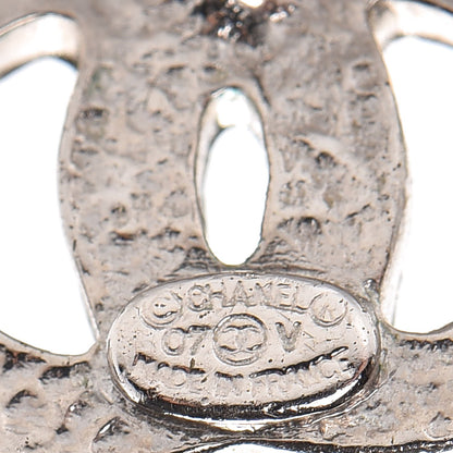 Chanel Crystal Mini Timeless CC Earrings Silver 3 of 3