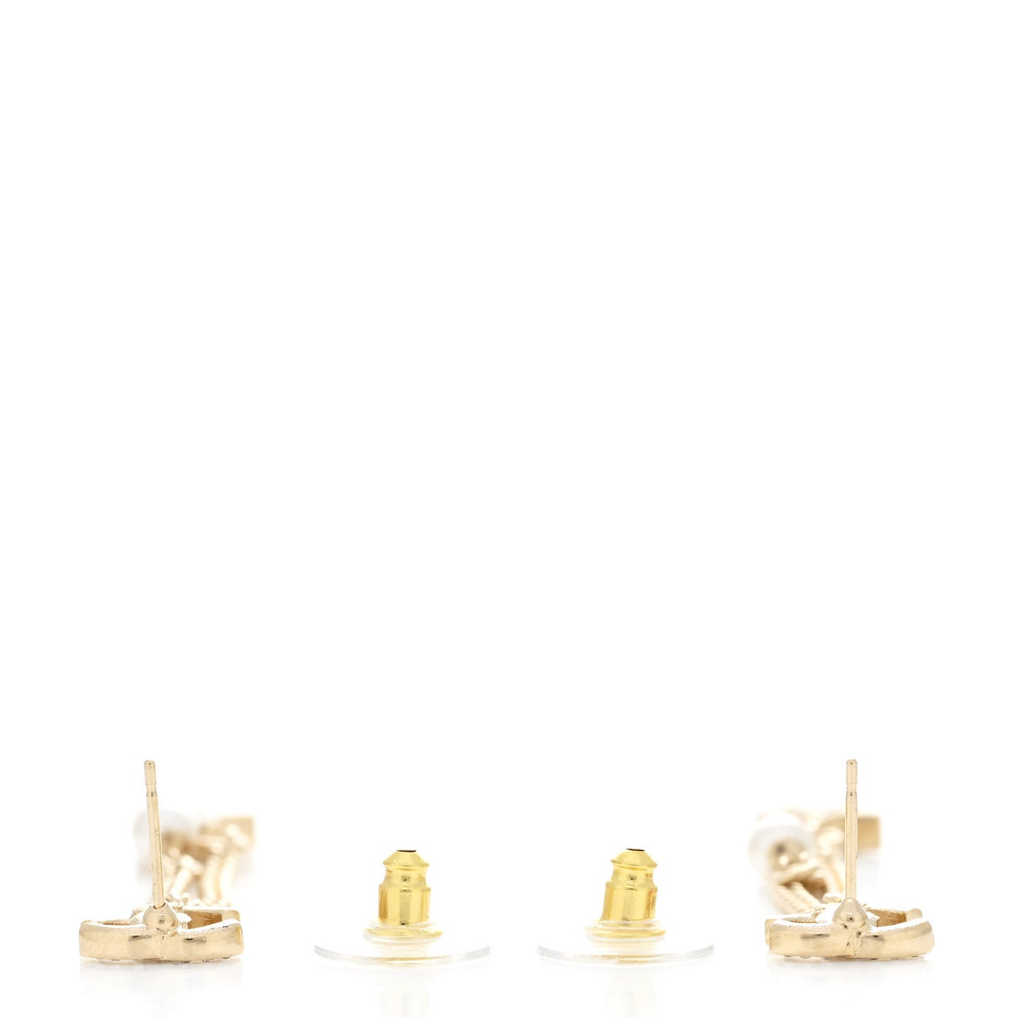 Crystal Pearl CC Star Drop Earrings Gold