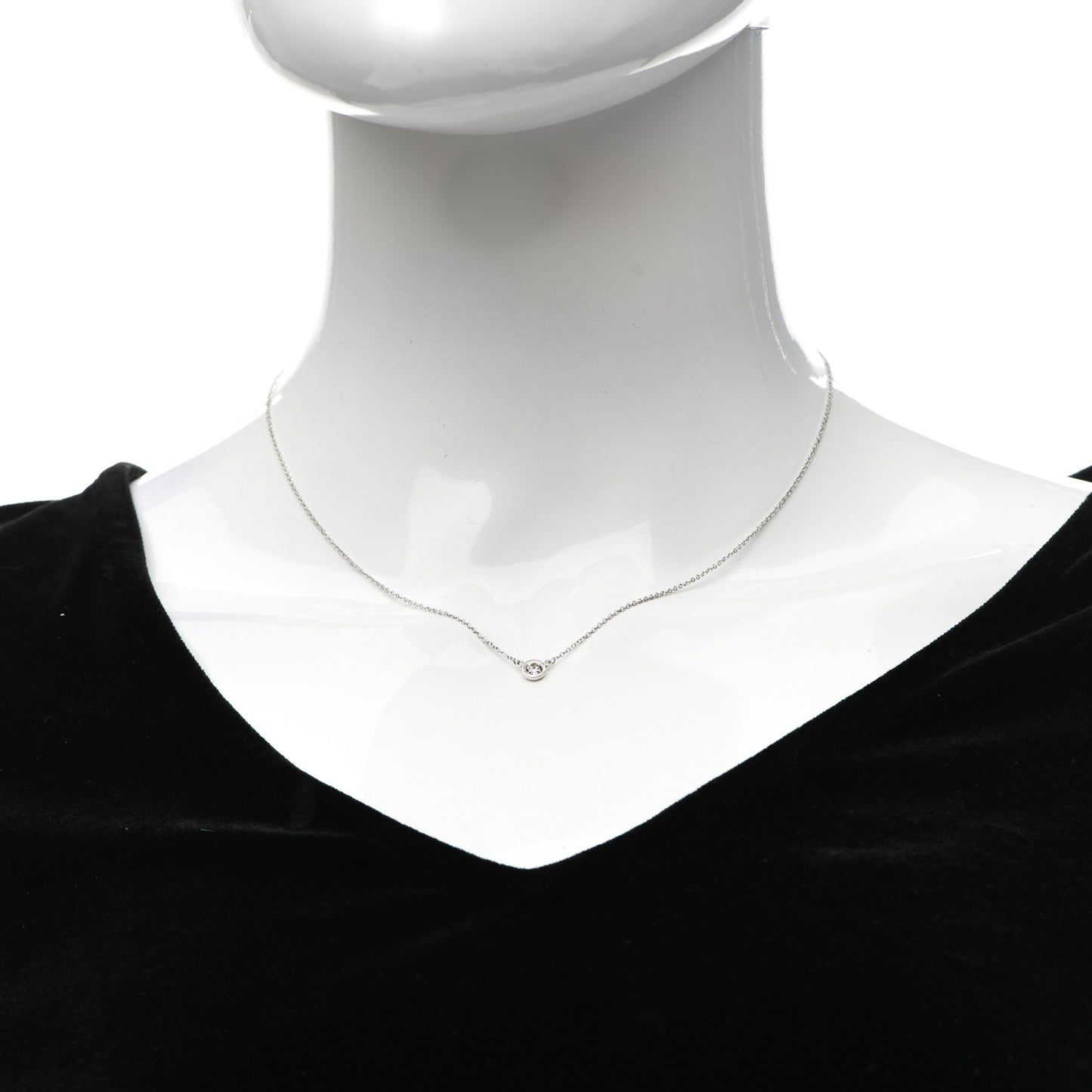 Platinum Diamond .21ct Elsa Peretti Diamonds by the Yard Pendant Necklace
