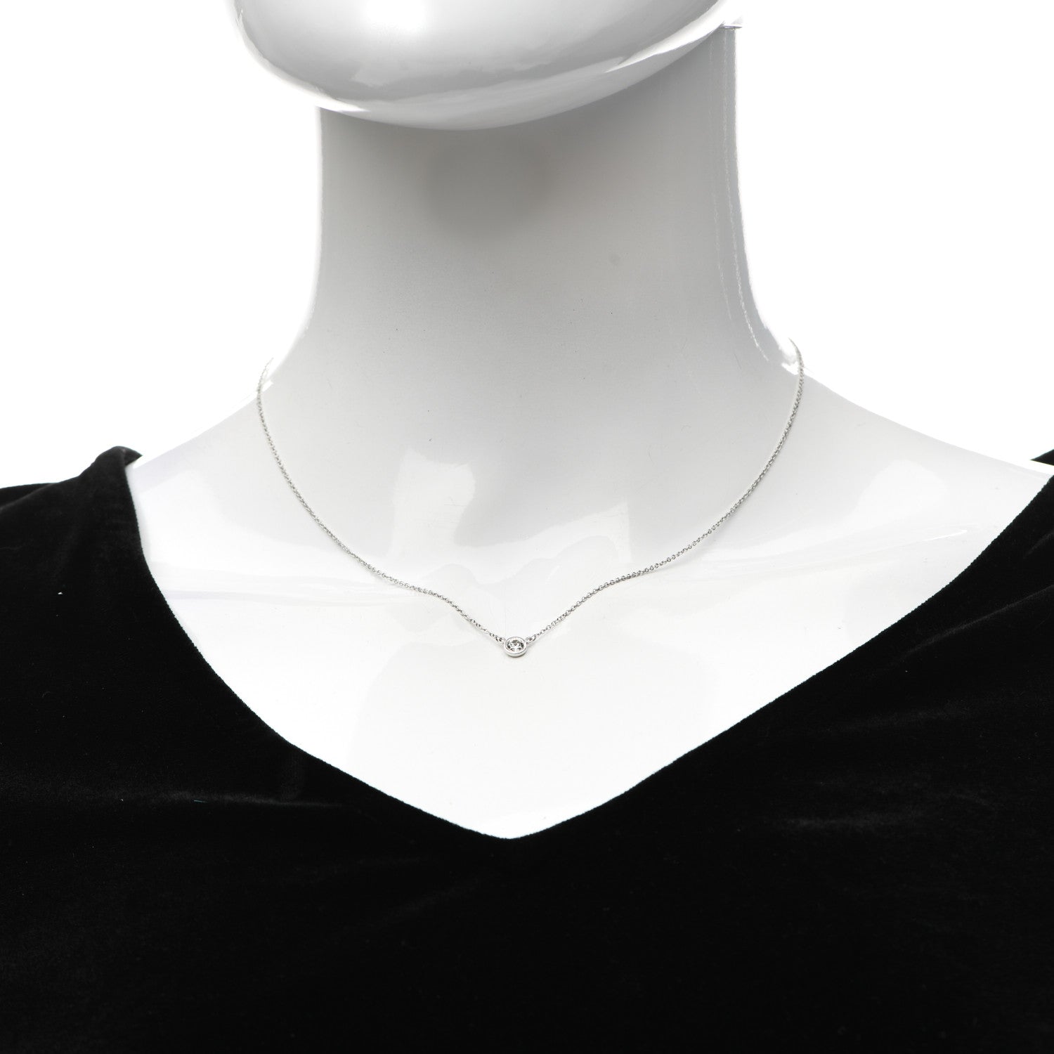 Tiffany Platinum Diamond .21ct Elsa Peretti Diamonds by the Yard Pendant Necklace 2 of 6