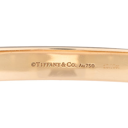 Tiffany 18K Rose Gold Diamond Hinged Bangle Bracelet 3 of 4