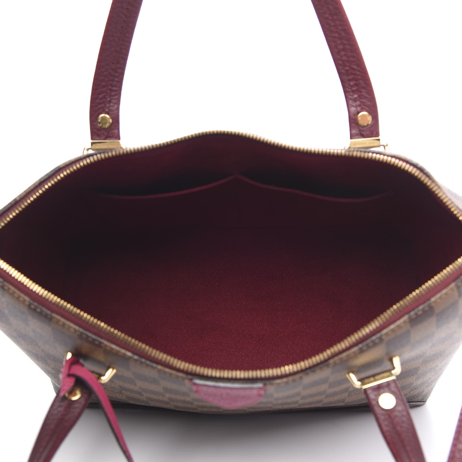 Louis Vuitton Damier Ebene Cuir Taurillon Hyde Park Fuchsia 5 of 12