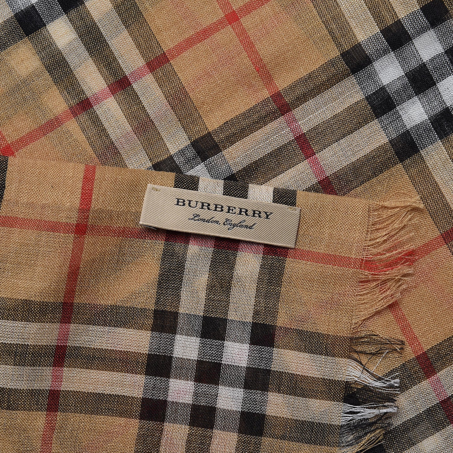 Wool Silk Gauze Vintage Check Scarf Antique Yellow