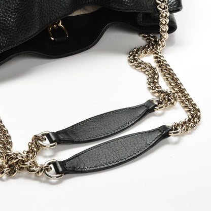 Gucci Pebbled Calfskin Medium Soho Chain Shoulder Bag Black 5 of 8