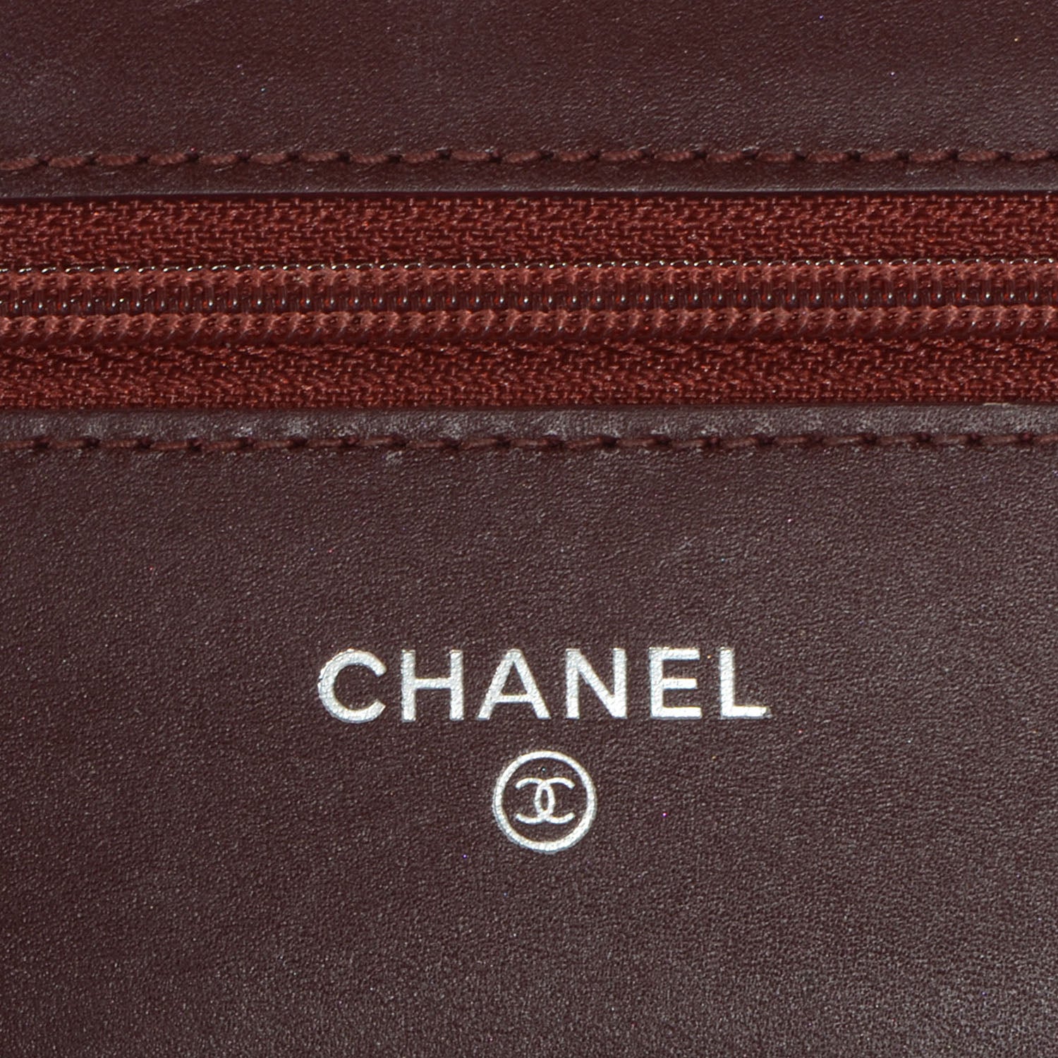 Chanel Caviar Timeless CC Wallet on Chain WOC Dark Red 6 of 8