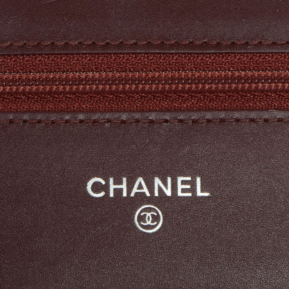 Chanel Caviar Timeless CC Wallet on Chain WOC Dark Red 6 of 8