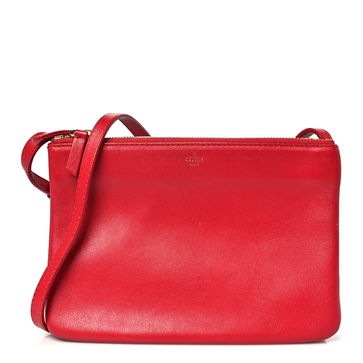 Lambskin Small Trio Crossbody Bag Red
