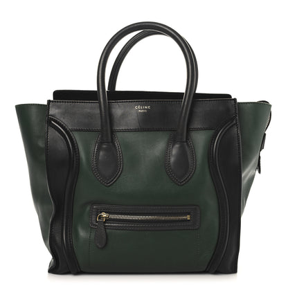 Celine Smooth Calfskin Mini Bi-Color Luggage Forest Black 1 of 14