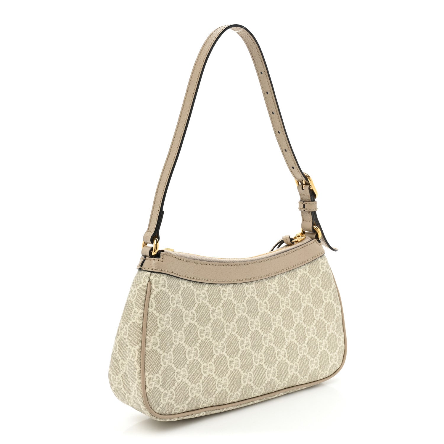 Gucci GG Supreme Monogram Textured Dollar Calfskin Small Ophidia Hobo Beige Mystic White Oatmeal 3 of 12