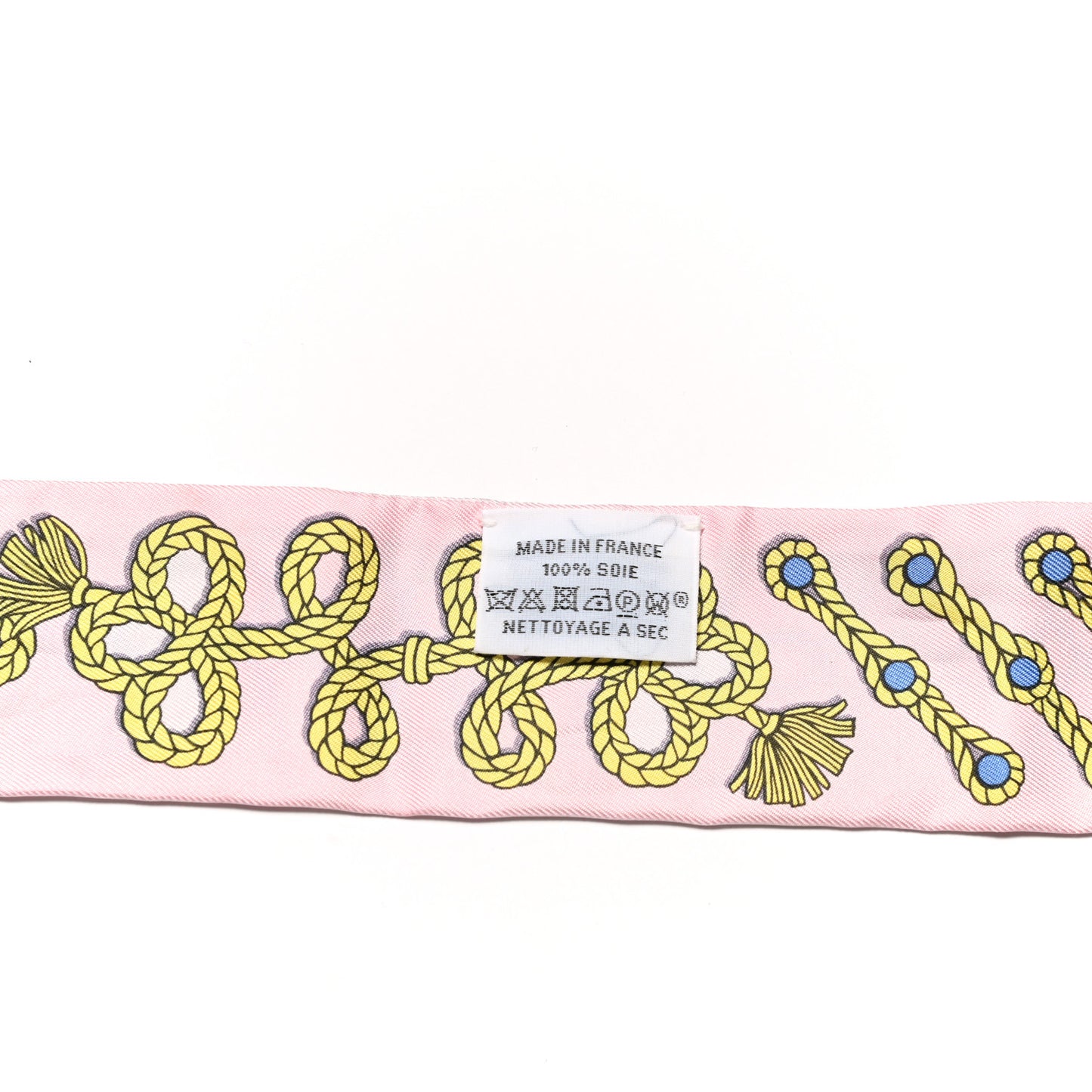 Silk Galons Et Brandebourg Twilly Rose Pale Bleu Jean
