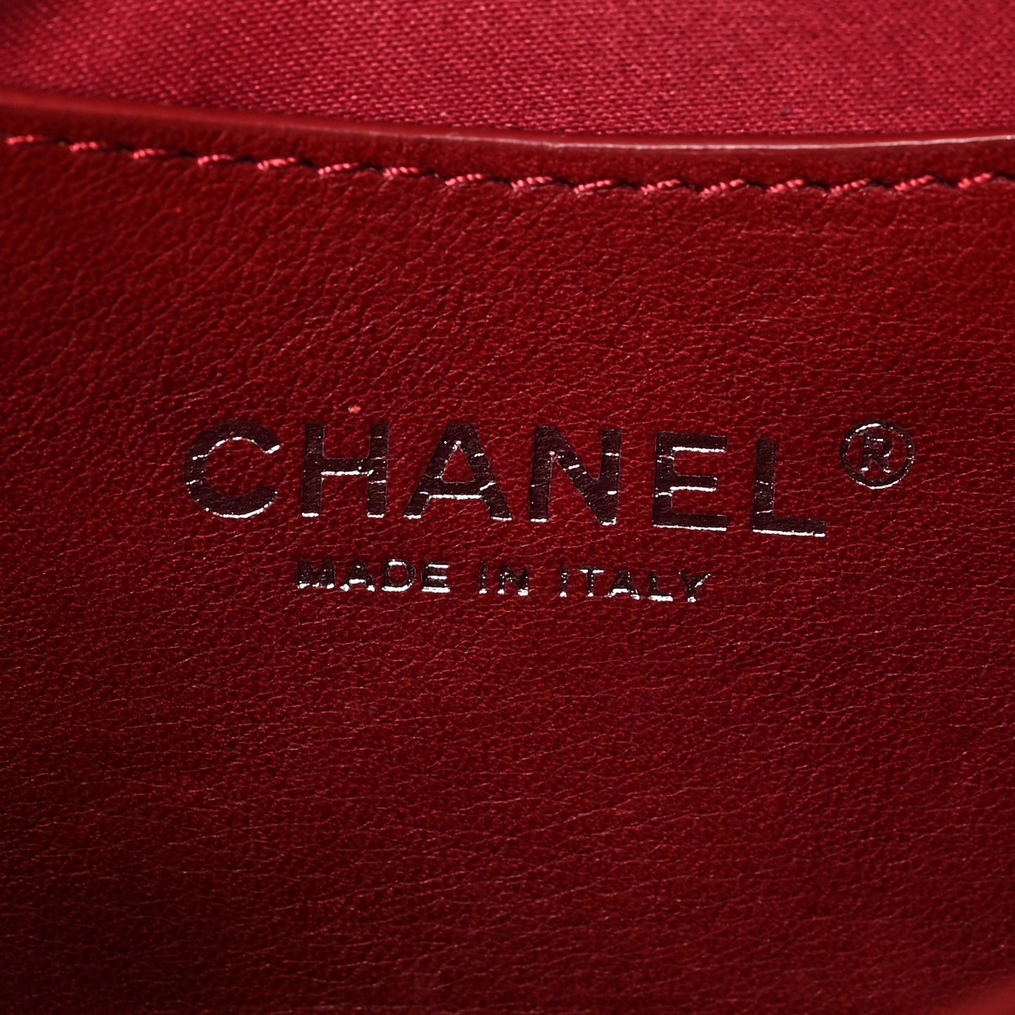 Calfskin Stitched Clutch Flap Red