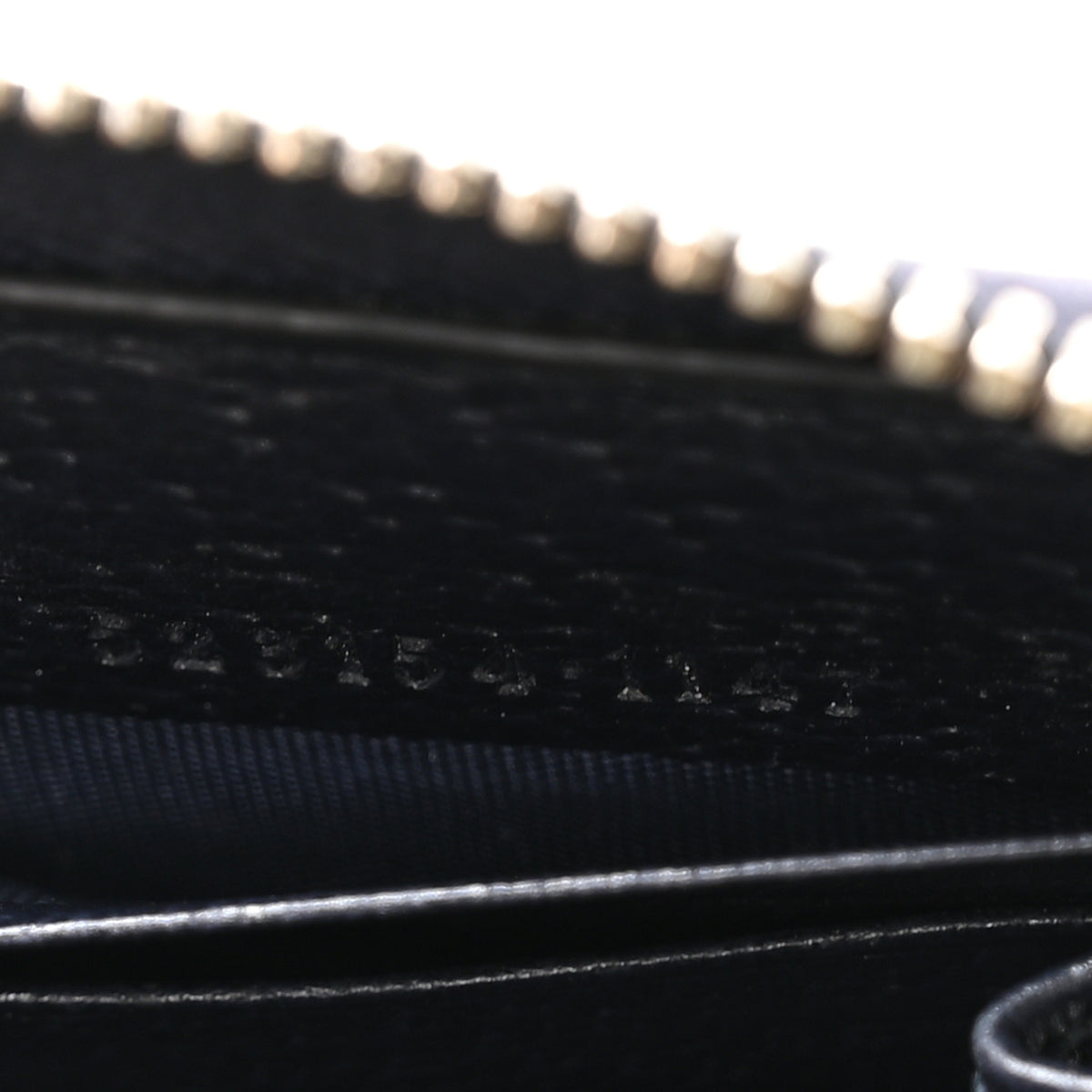 GG Supreme Monogram Textured Dollar Calfskin Web Ophidia Zip Around Wallet Beige Blue