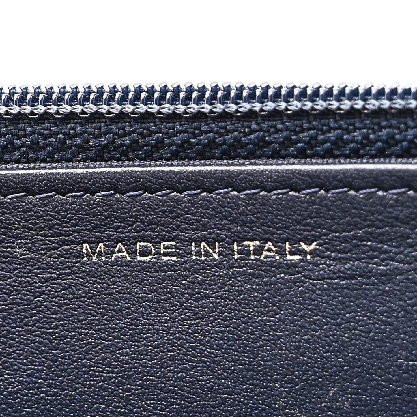 Lambskin Quilted Wallet On Chain WOC Navy