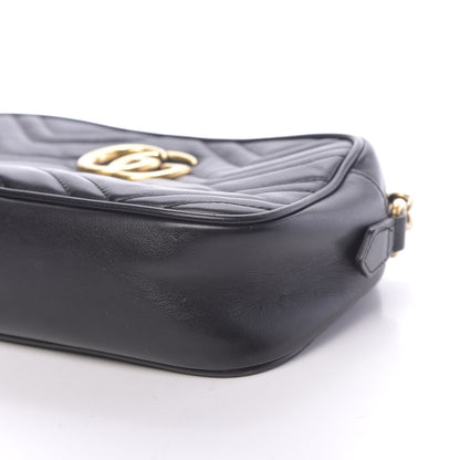Gucci Calfskin Matelasse Small GG Marmont Chain Shoulder Bag Black 13 of 14