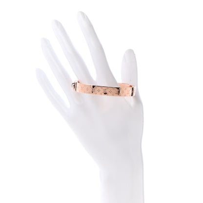 Louis Vuitton Brass Monogram Nanogram Cuff S Pink Gold 2 of 6