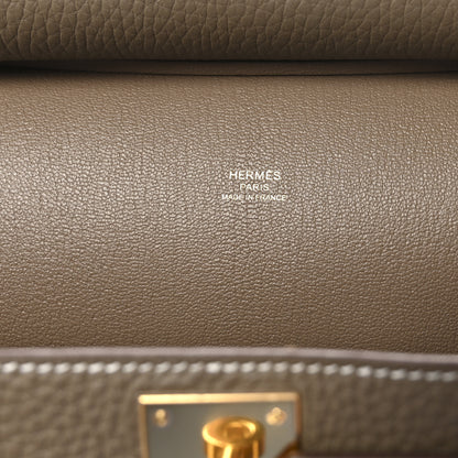 Hermes Taurillon Clemence Jypsiere 28 Etoupe 6 of 9